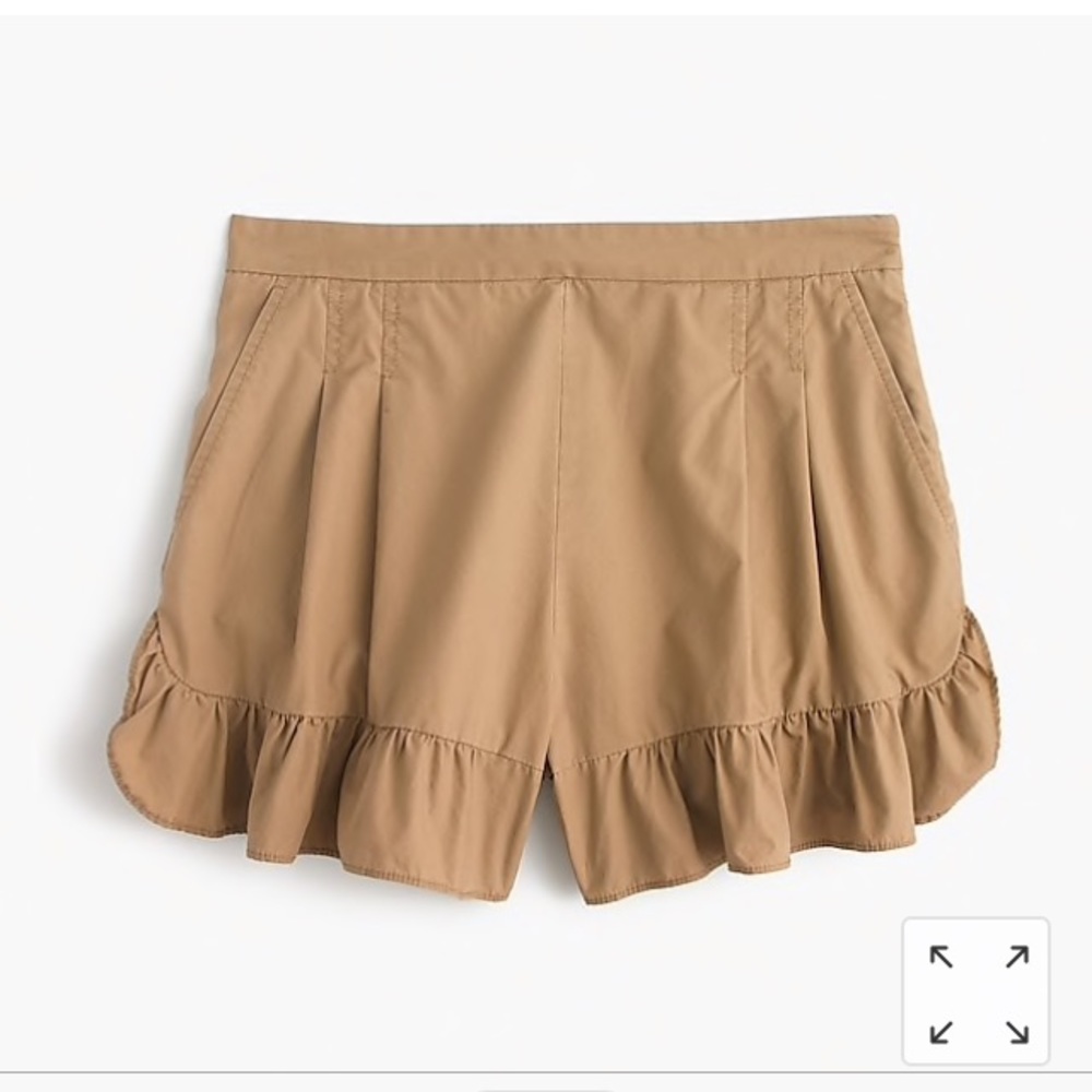 {NWT} J Crew khaki ruffle shorts-size 4